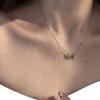Warm Color-Changing Butterfly Necklace Women'S Niche Design Butterfly Pendant Temperament Light Luxury Versatile Women'S Collarbone Chain