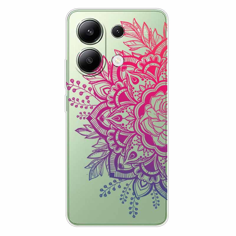 For Xiaomi Redmi Note 13 4G Case TPU Clear Soft Cute Girl Paint Cover For Redmi Note 13 4G Case Note13 Transparent Silicone