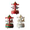 Musical Box Christmas Crafts Decoration Hand Painted Decorative Rotating Ornament for Holiday Decoration Multipurpose Sturdy