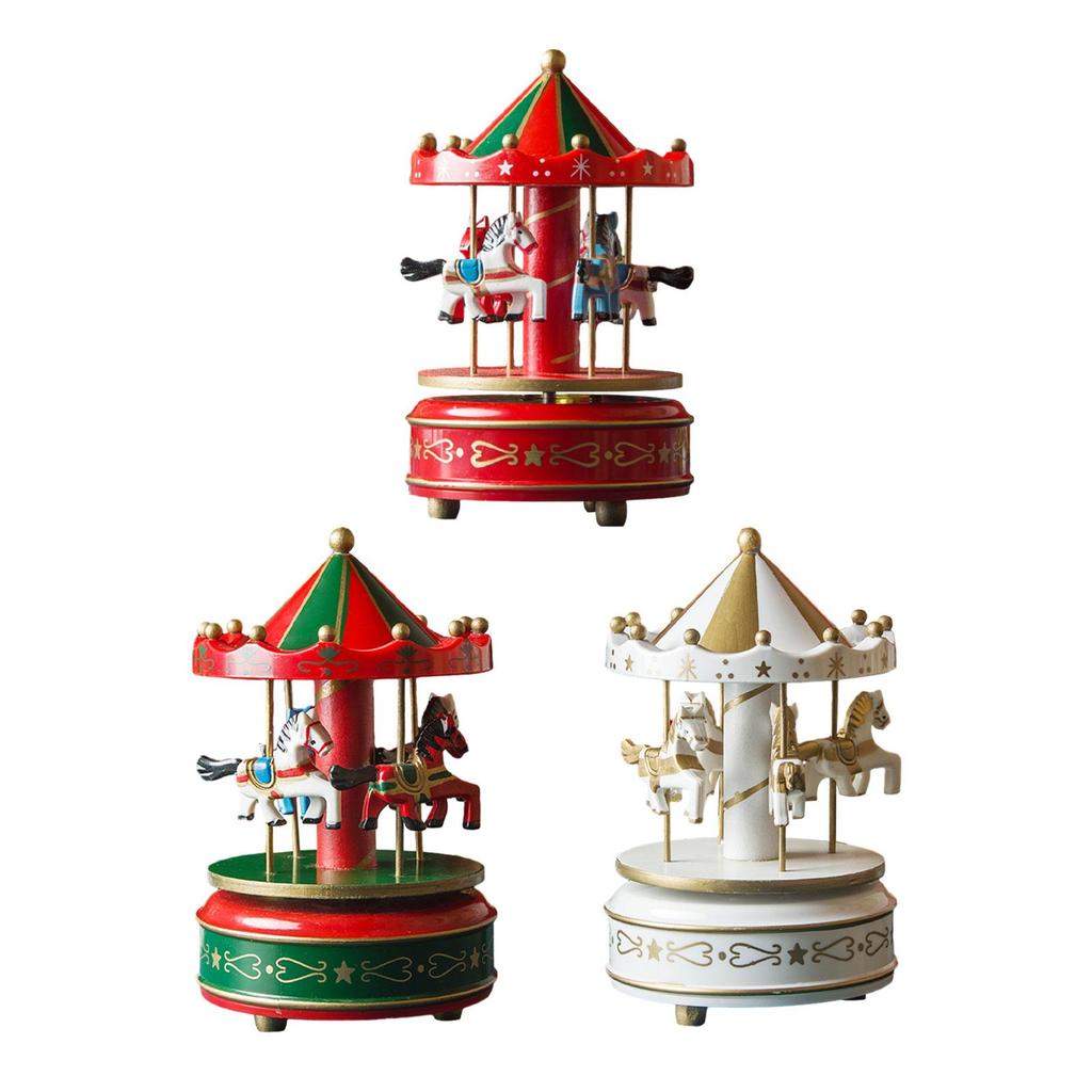 Musical Box Christmas Crafts Decoration Hand Painted Decorative Rotating Ornament for Holiday Decoration Multipurpose Sturdy