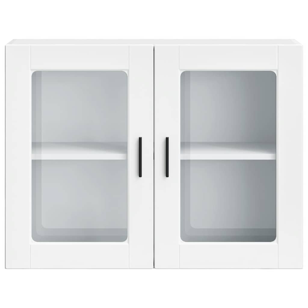 White Kitchen Wall Cabinet with Glass Door Porto Series