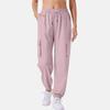 Women's Casual Cargo Pants Solid Color Joggers With Drawstring Waist, Elastic Waistband, Multiple Pockets Trousers