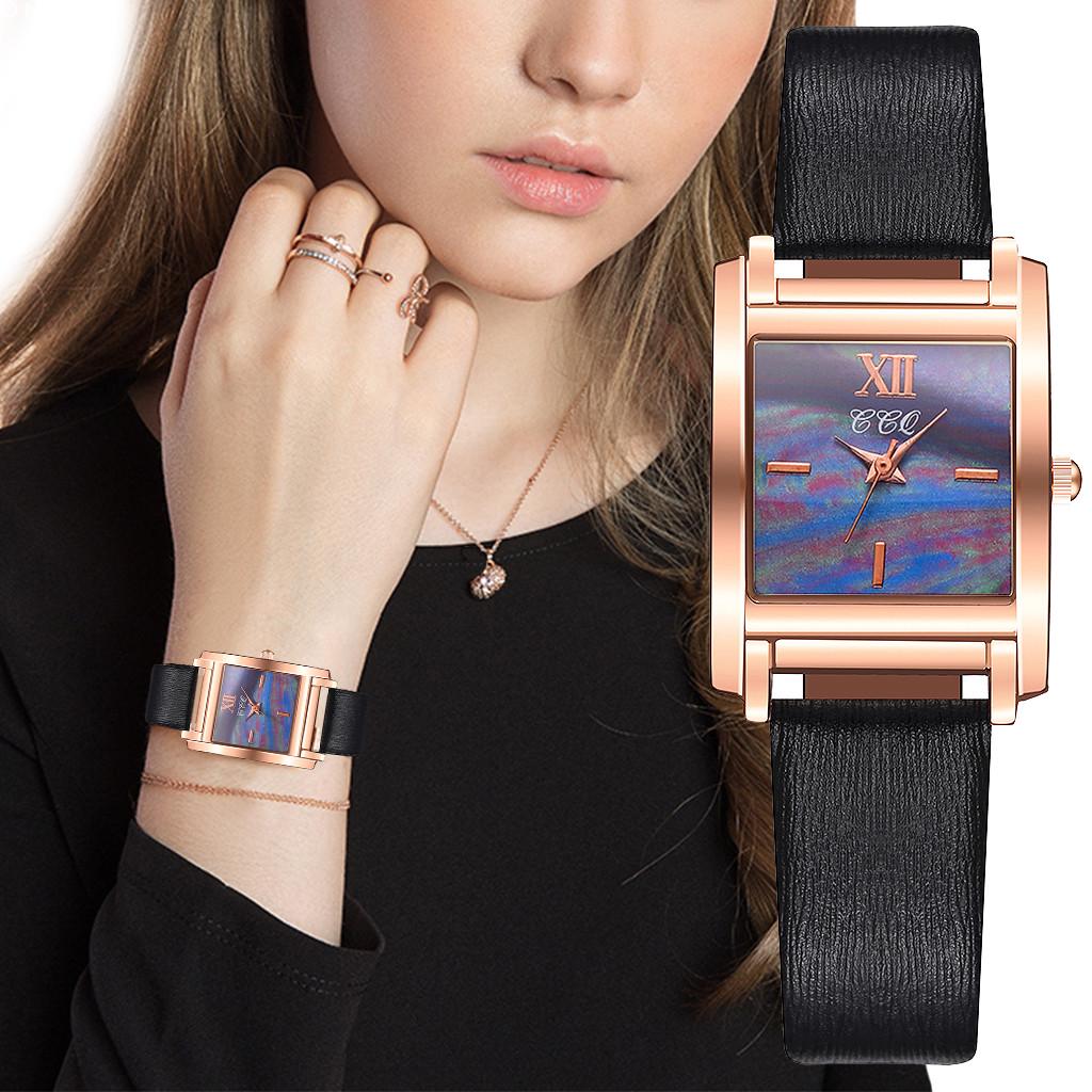 

Женский пластиковый сетчатый ремень, кварцевые часы, корпус из сплава, повседневный квадратный