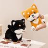 Peluche Carino Shiba Inu Morbido Soffice Cane Ripieno Bambola Cucciolo Kawaii con Collare per Regalo Decorazione Casa