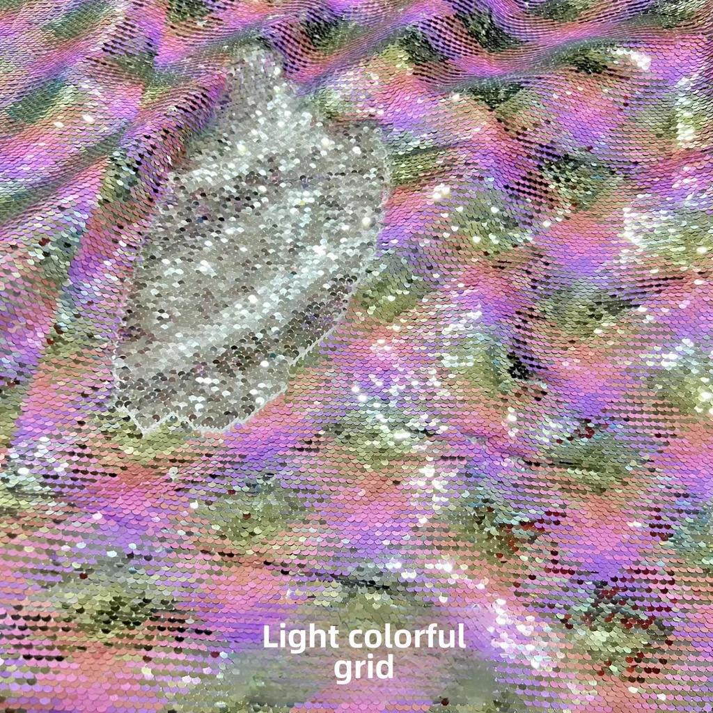 50-Color Double-Sided 5mm Sequin Fabric for Clothing, Luggage, and Wall Decoration
