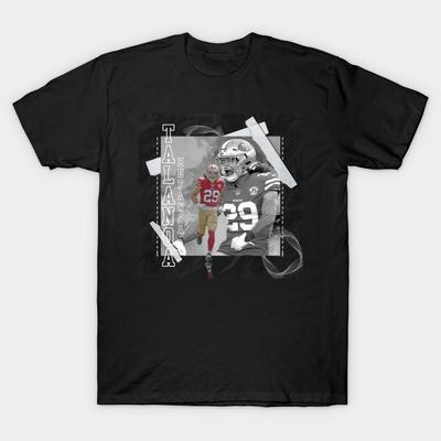 Asian Size Men Print T-shirt Talanoa Hufanga Football Paper Poster 49Ers 3 No-Cut Heat Transfer Print Cotton Tshirt