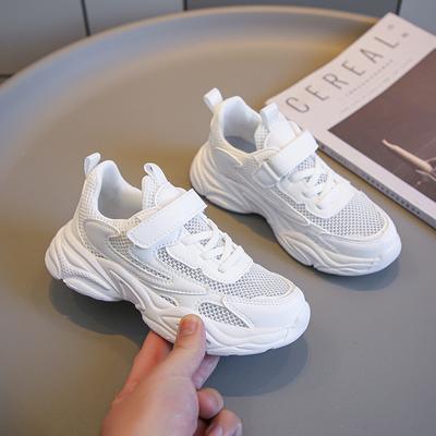 Boys Summer Breathable Ultralight Sports Shoes Single Net Campus Activities Girls Students White Shoes