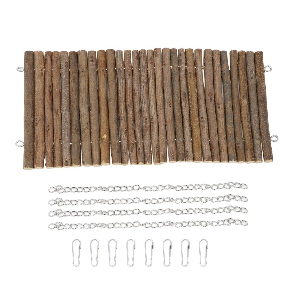Wooden Guinea Pig Swing Toys Hamster Hanging Hammock Chinchilla Chew Toys for Dwarf Rabbit Small