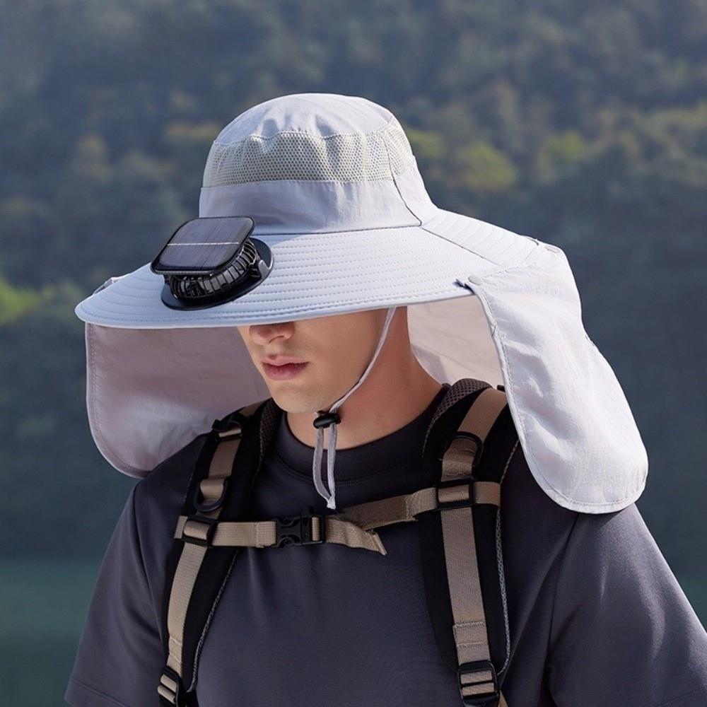 UPF50+ Solar Fan Hat Waterproof Fishing Hat Fashion Wide Brim Hat Summer