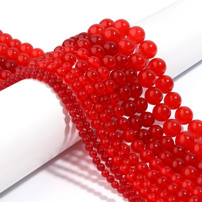 4 6 8 10 12mm Natural Stone Red Chalcedony Beads Round Loose Spacer Beads For Jewelry Making DIY Necklace Bracelet Accessories