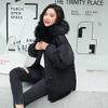 Short Hooded Zipper Parka Winter Jacket Women Thick Warm Coat With Fur Collar