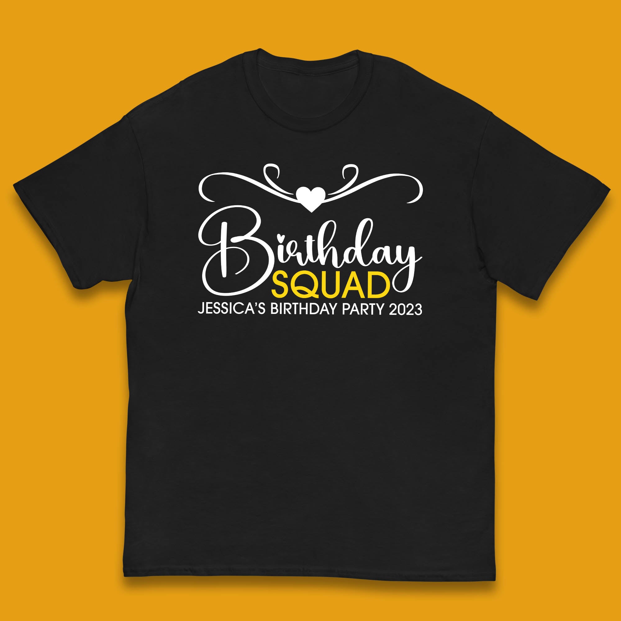 

Personalised Birthday Squad Your Name And Birthday Year Funny Birthday Party Kids T Shirt 100