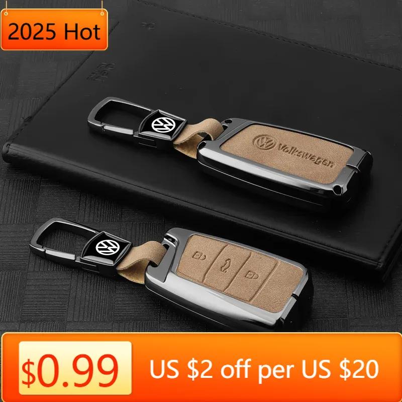 Hot Suede Leather Car Smart Remote Key Case Fob Cover Protection Holder Shell for VW Volkswagen Magotan Passat B8 Auto Accessori
