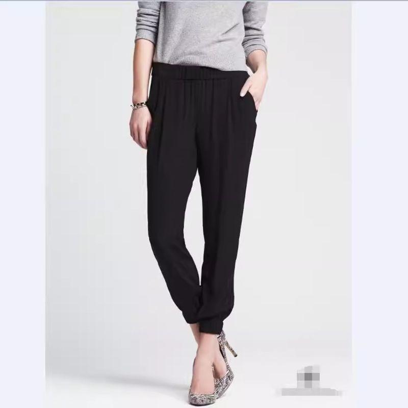 

Clearance Trousers with an Elasticated Waist Women European and American Foreign Trade BR Banana Casual Pants Black Mid-Waist Trousers Black(Big Sale does not return) 00 Petite