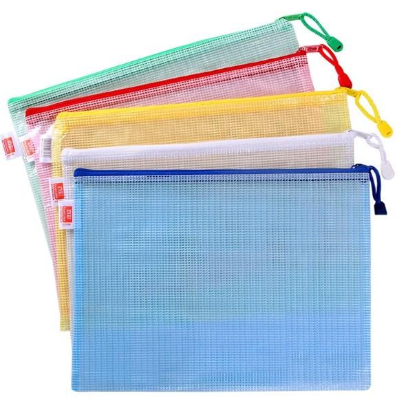 

Сумка для файлов, Сетчатая сумка, Прозрачная утолщенная архивная сумка на молнии, Сумка для документов, Офисная сумка для счетов A4 1pc синий