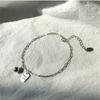 Silver Color Good Luck Letter Plate Pendant Bracelets For Women Vintage Geometric Round Ball Charm Bracelet Punk Party Jewelry