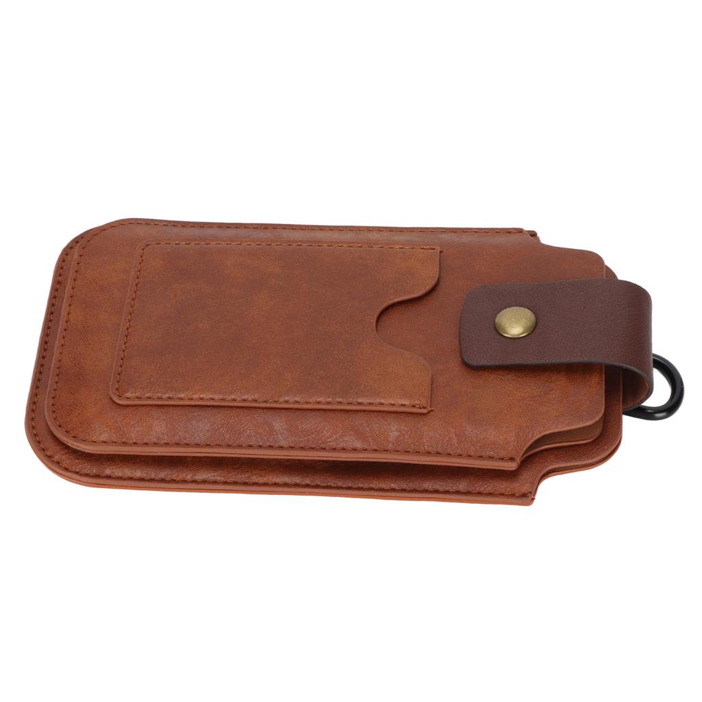 Men PU Leather Phone   Retro   Case Waist Bag Sheath with Waist Clip   and Carabiner for Outdoor