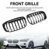 2PCS Gloss Black Front Kidney Grille Grill Fit BMW X1 F48 F49 2016-2018