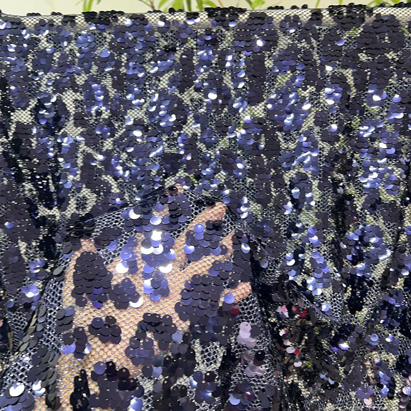 1/3Yard Gradient Full Shiny Sequin Fabric Embroidered Netting Material for Wedding Dresses Evening Gowns Cheongsam Sequin Fabric