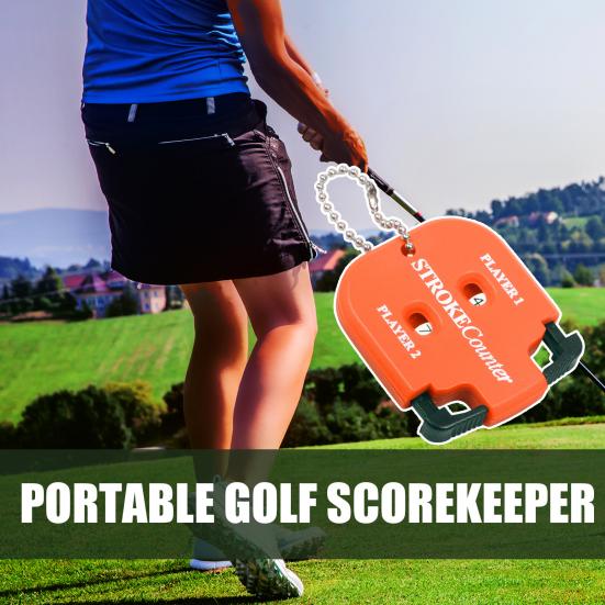 Portable Golf Score Counter Clicker, 2 Player Stroke Counter Scorer Indicator, Mini Square Score Keeper for Golf Training Competitions & Games