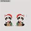 2D Flat Acrylic Christmas Cat House Pendant Earrings Women's Christmas Jewelry Holiday Party Accessories