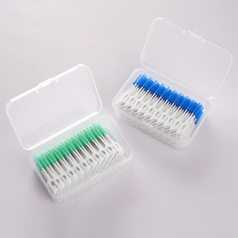 100 Stück Interdentalbürsten Weiches Silikon Zahnseide Stäbchen Zahnzwischenraumreiniger Einweg-Zahnstocher Mundpflege Werkzeug Für Erwachsene Ki