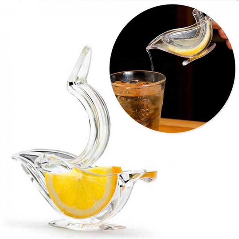 Acrylic Lemon Clip Manual Fruit Juicer Bar Gadget Transparent Bird Shape Citrus Juicer Orange Squeezer Kitchen Tool YSXX