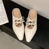 Damenschuhe Schleifenslipper Damen Sommer Erhöht Intern Niedrig 2025 Silber Stoff Mary Janes PU Gummi Rom Schmetterling-