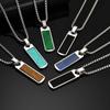 Small Rectangle Bar Pendant Necklace Stainless Steel Waterproof Punk Jewelry Cool Street Sport Wear