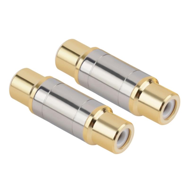 Gold-plated Female To Female Coupler Adapter Metal Connector Extender for Video Cable Connection