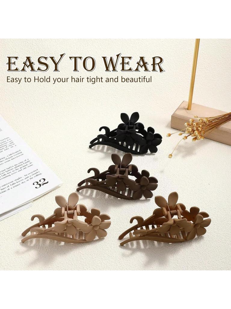 Flower Hair Claw Clips Non-Slip Matte Flower Hair Clips for Women  Hawaiian Hair Flower Clip Large Plumeria Hair Clip
