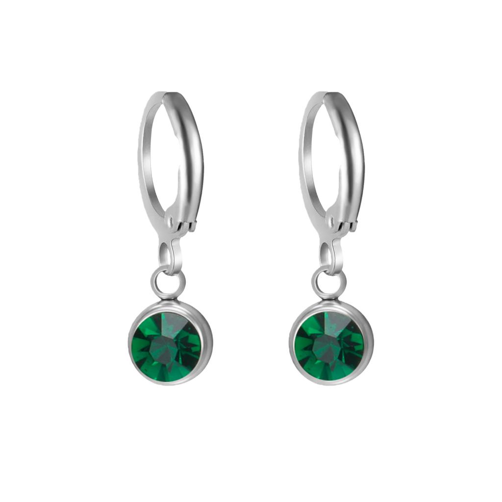 Birthstone Earrings Hoop Earrings Girl Women Stainless Steel Jewelry Family Friend Birthday Valentine's Day Gifts 2025 Trend