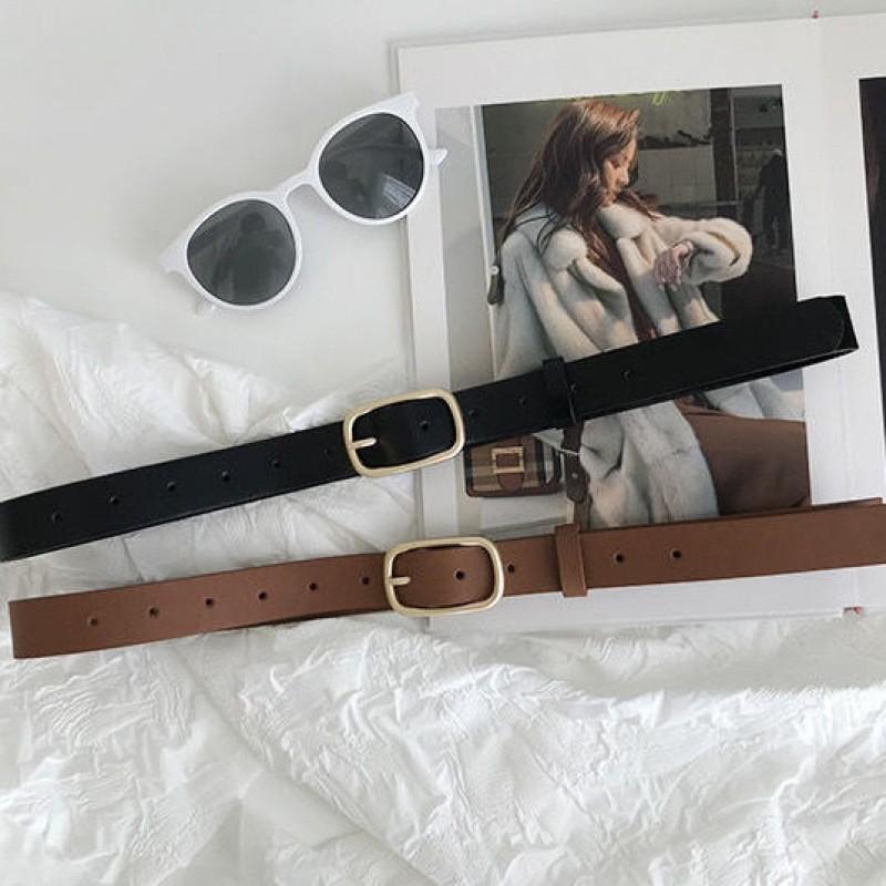 Stylish Black Pu Buckle For Women's Summer Outfits Perfect For Casual Looks