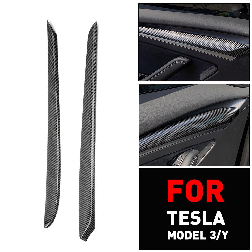 

21-22 Model 3/Y Front Door Carbon Fiber Interior Trim Panel Tesla