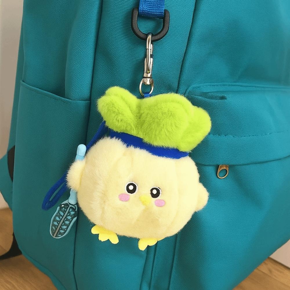 Garlic Bird Stuffed Cabbage Chicken Keychain Cartoon Chicken Plush Keychain  Car Key Accessories