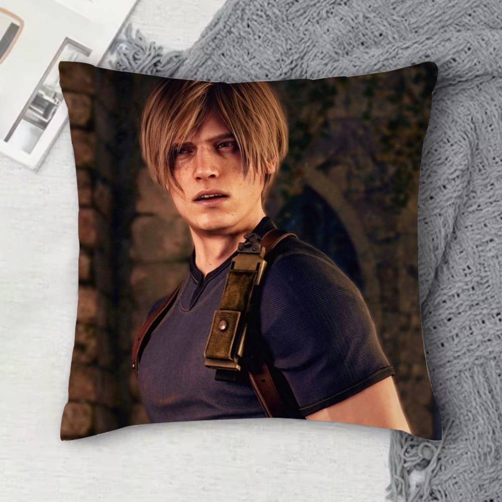 Leon RResident RE Evil Doublesided Printed Square Decorative Cushion Cover for Sofa Living Room Home Decor