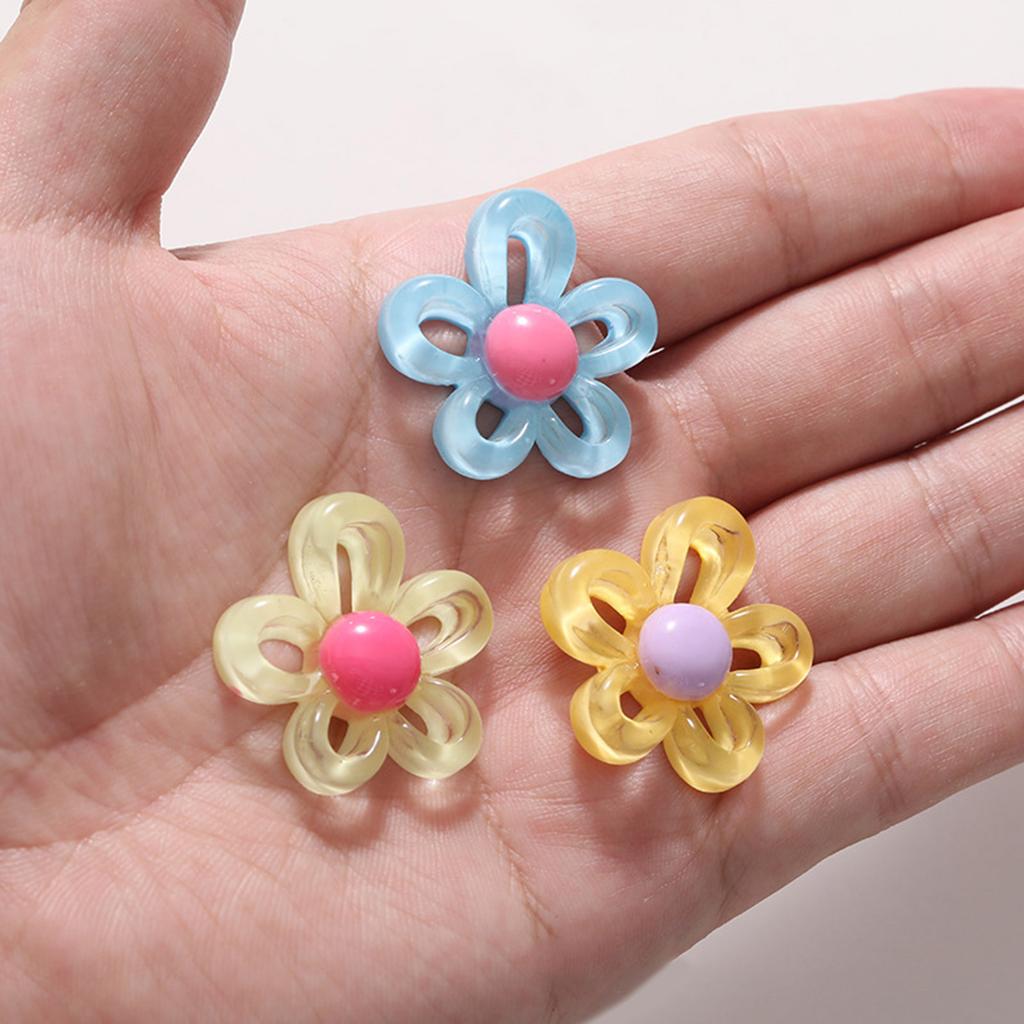 Crystal Flower Bead Beautiful Hollow Flower Loose Spacer Bead DIY Earring Jewelry Making Unique Flower Spacer Bead