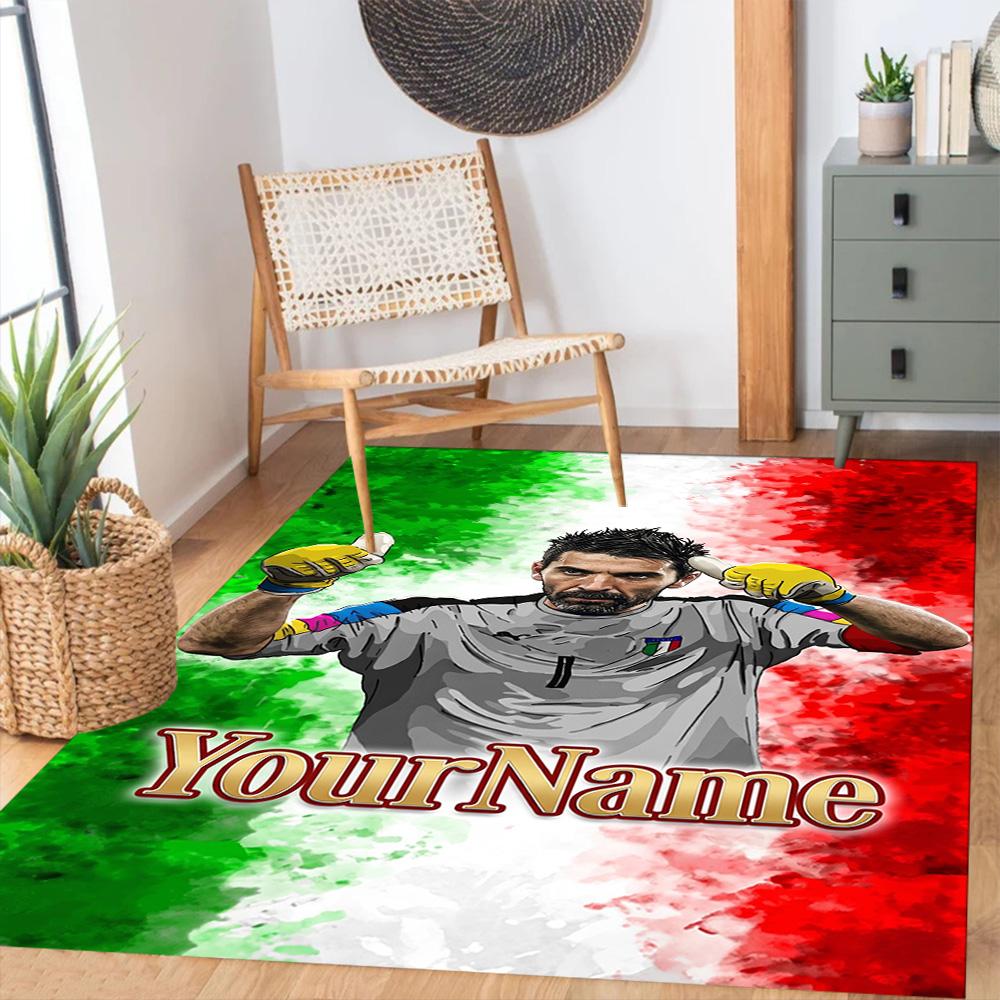 Juventus Customized Name Carpet Suitable for Balcony Study Room Playrooms Dormitory Anti-slip Rug Office Home Decor Birthday/Christmas Gift
