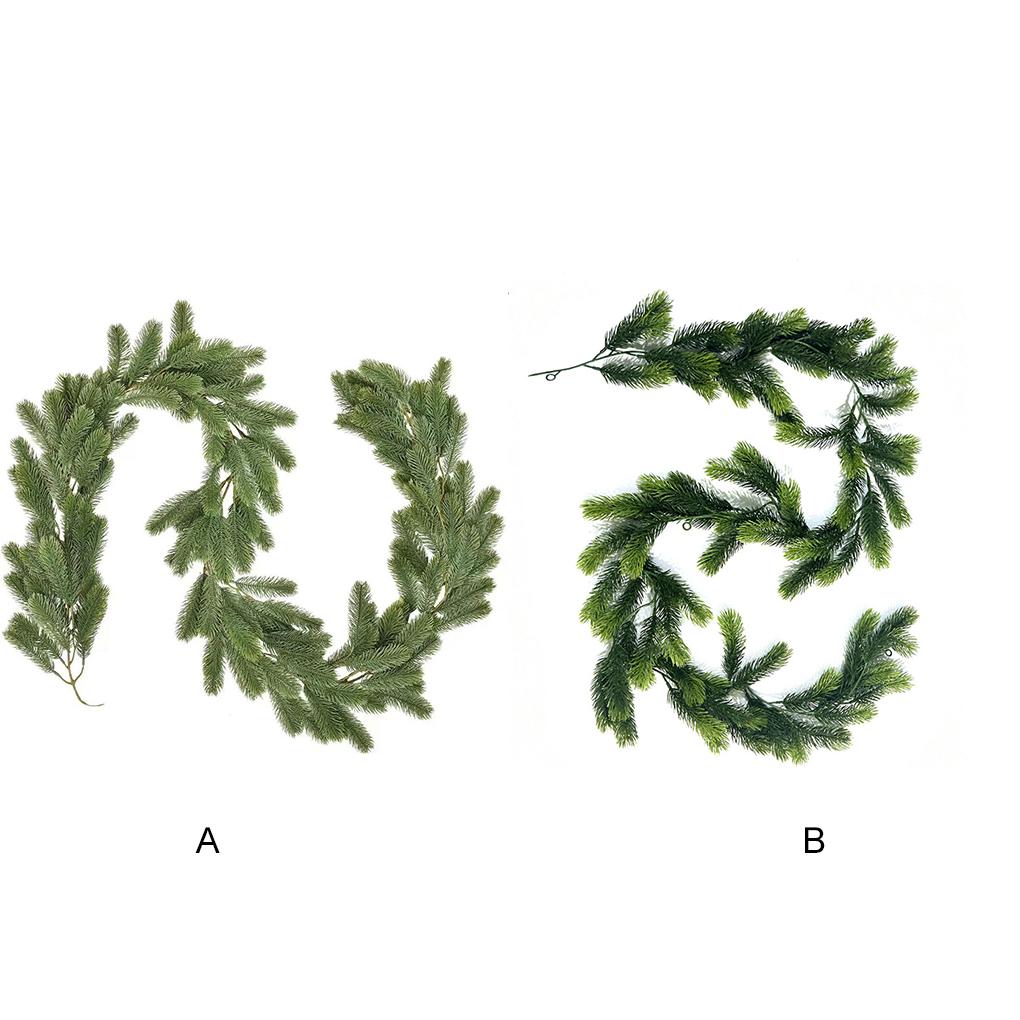 180CM Artificial Plants Christmas Garland Red Berries Wreath Xmas Home Decoration Pine Tree Rattan Hanging Ornament