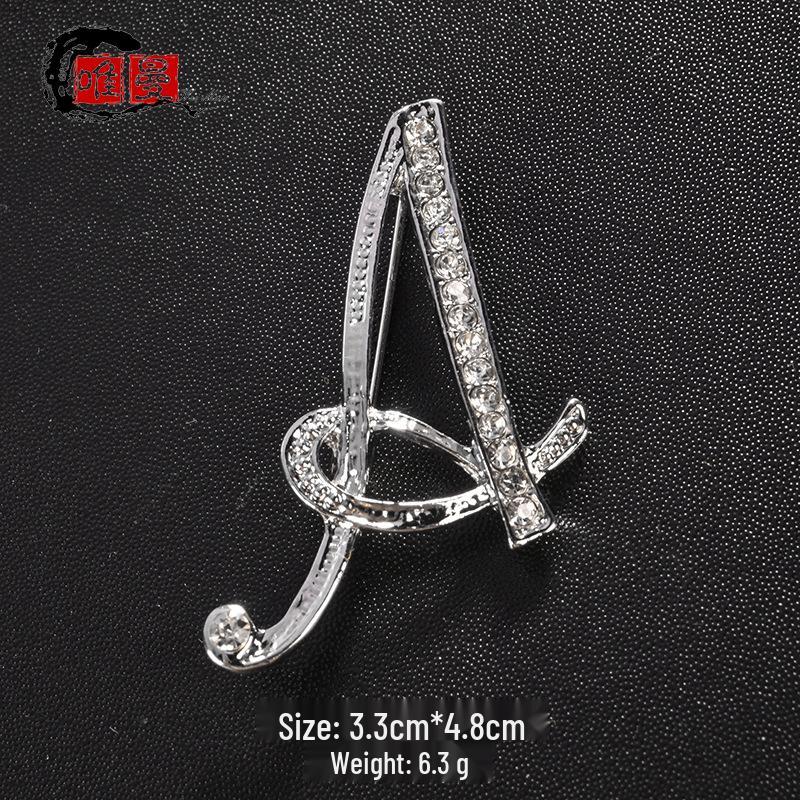 Men's Suit Jacket Brooch: Elegant English Letter Pin for a Stylish Touch