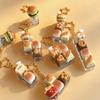 Funny Cute Bread Keycap Clicker Stress Relief Mini Fingertip Decompression Keychain for Teen Birthday Gifts