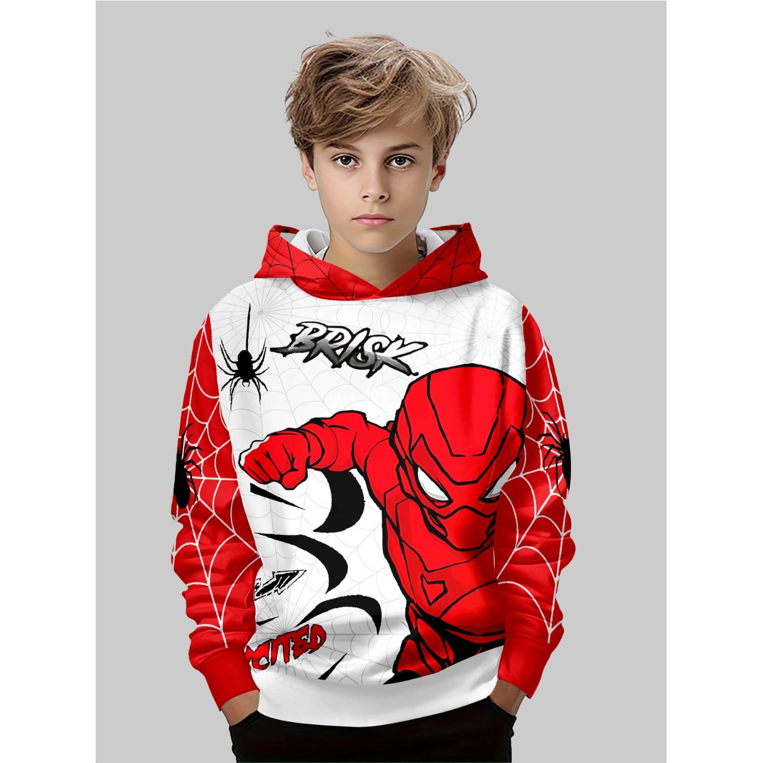 

Детская одежда, толстовки для мальчиков, повседневные модные топы с длинным рукавом и 3D-принтом, весна-осень 9-10Y