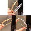 Vintage Gold Zircon Round Bangle Bracelet With Geometric Design For Fashion Women