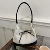 High-value Retro Splicing Tote Bag Women's 2025 New Versatile Bucket Bag Portable Shoulder Armpit Bag