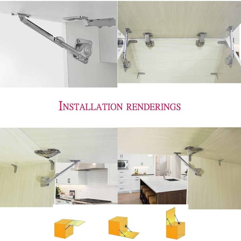 Soft Close Heavy Lid Support Hinges Zinc Alloy Hydraulic Stay for Closet Wardrobe Toy Box (2 Pack,Left and Right)