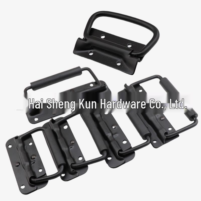 Black Spring-Loaded Folding Handle for Aluminum Tool Cases