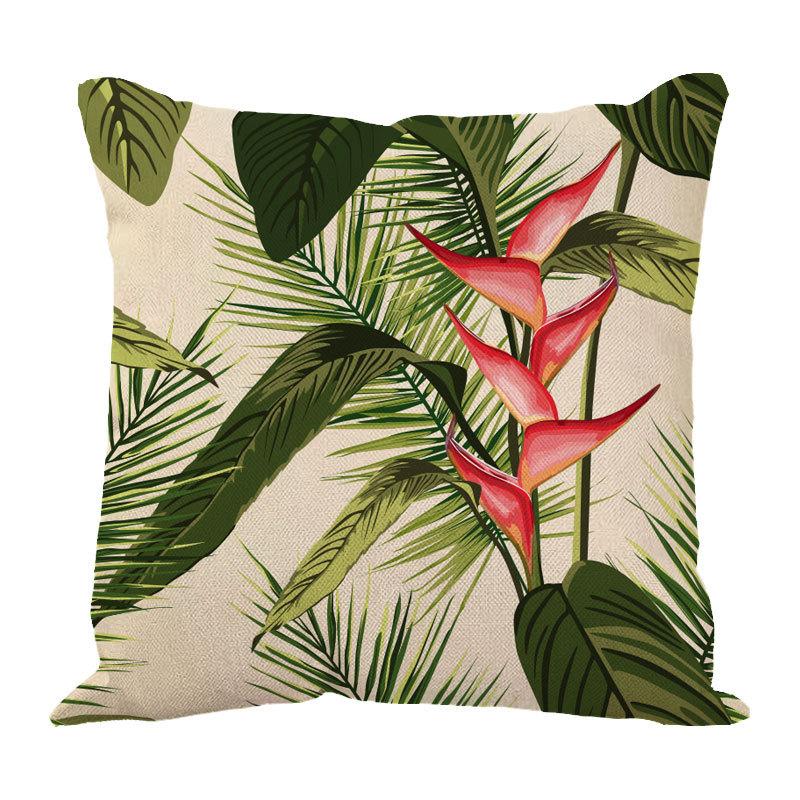 Linen Pillowcase Ins Tropical Plants Home Decoration Supplies Nordic Green Plants Design Sand Cushion Cover