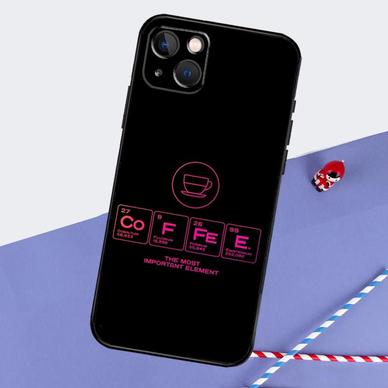 Coffee Caffeine Lover Phone Case For iPhone 16 Pro Max 11 13 14 15 Pro Max 12 Mini XR 16 15 Plus 16e Back Cover