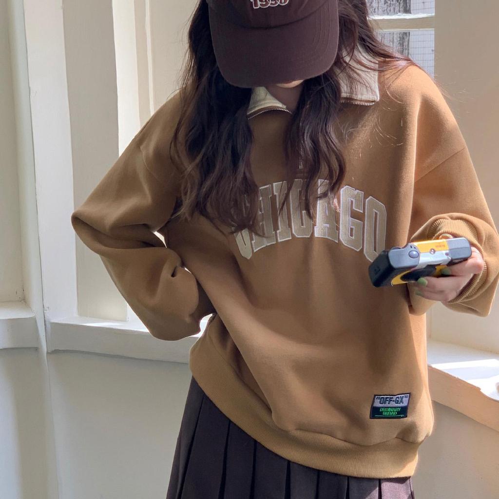 Dame Langermet V-hals Løse Pullovers Dame Overdeler Ensfargede gensere