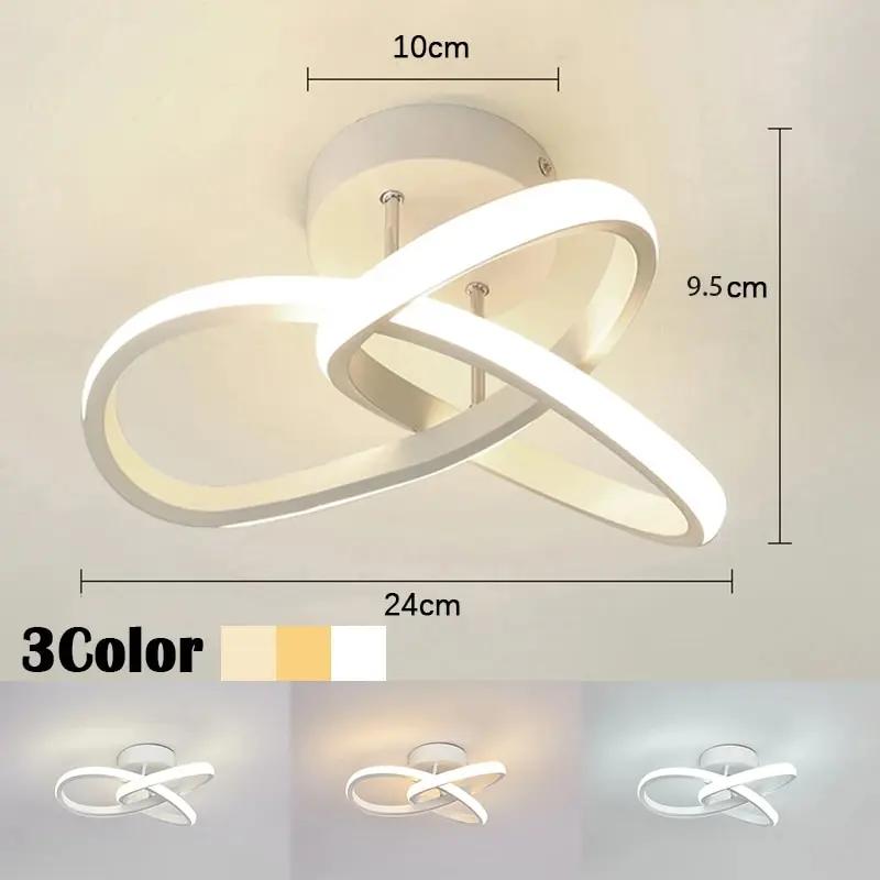 Household LED Chandelier Three Colors Lamp Modern Style Ceiling Lamp Bedroom Light Surface Installation Dining Room Lamp